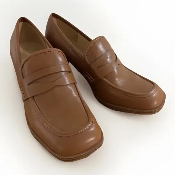 Nine West Block Heel Penny Loafer - Women's 8 M Brown - Picture 2 of 8